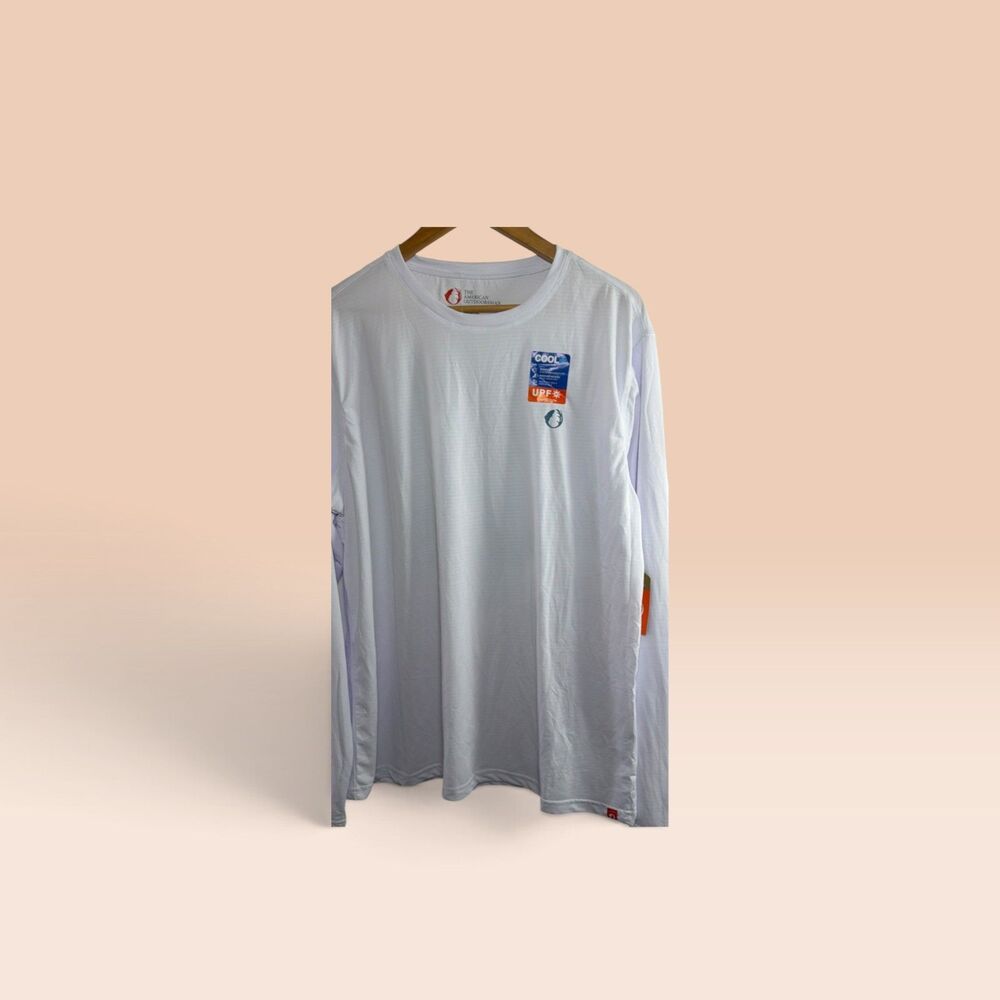 The American Outdoorsman Men XL Rash Guard UPF 40 Fishing Sun Shirt White NWT - Picture 13 of 14